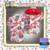 Grateful Dead Red Tropical Floral White Summer Shirts