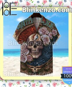 Grateful Dead Roses Unisex  Summer Hawaiian Shirt, Mens Shorts a