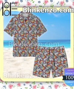 Grateful Dead Seamless Pattern Unisex Summer Hawaiian Shirt a