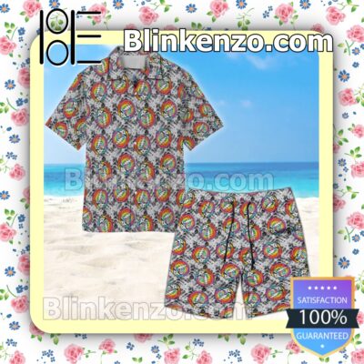 Grateful Dead Seamless Pattern Unisex Summer Hawaiian Shirt a