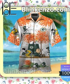 Green Bay Packers Snoopy Autumn Mens Shirt, Swim Trunk