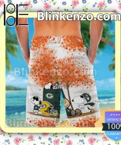 Green Bay Packers Snoopy Autumn Mens Shirt, Swim Trunk a
