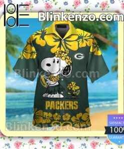 Green Bay Packers & Snoopy Mens Shirt, Swim Trunk