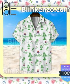 Green Crown Royal Palm Tree Unisex White Summer Hawaiian Shirt