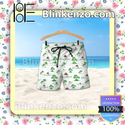 Green Crown Royal Palm Tree Unisex White Summer Hawaiian Shirt b