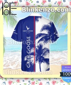 Grey Goose Palm Tree Blue White Summer Hawaiian Shirt b