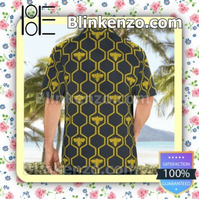 Gucci Bee Hive Pattern Luxury Beach Shirts, Swim Trunks b