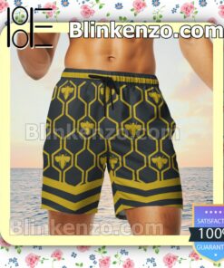 Gucci Bee Hive Pattern Luxury Beach Shirts, Swim Trunks c