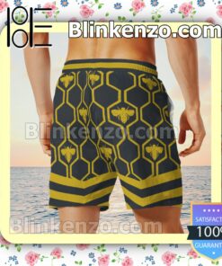 Gucci Bee Hive Pattern Luxury Beach Shirts, Swim Trunks x