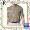 Gucci Bee Monogram Brown Embroidered Polo Shirts