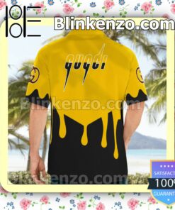 Gucci Bee Yellow Mix Black Luxury Beach Shirts, Swim Trunks b