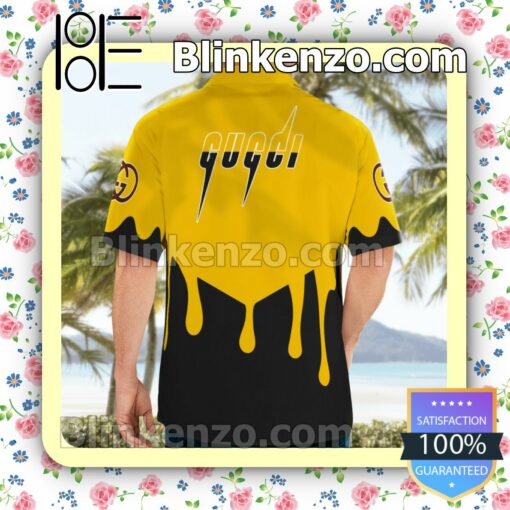 Gucci Bee Yellow Mix Black Luxury Beach Shirts, Swim Trunks b