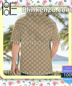 Gucci Beige Monogram With Vertical Color Stripes Luxury Beach Shirts, Swim Trunks a