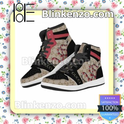 Gucci Black Snake Air Jordan 1 Mid Shoes