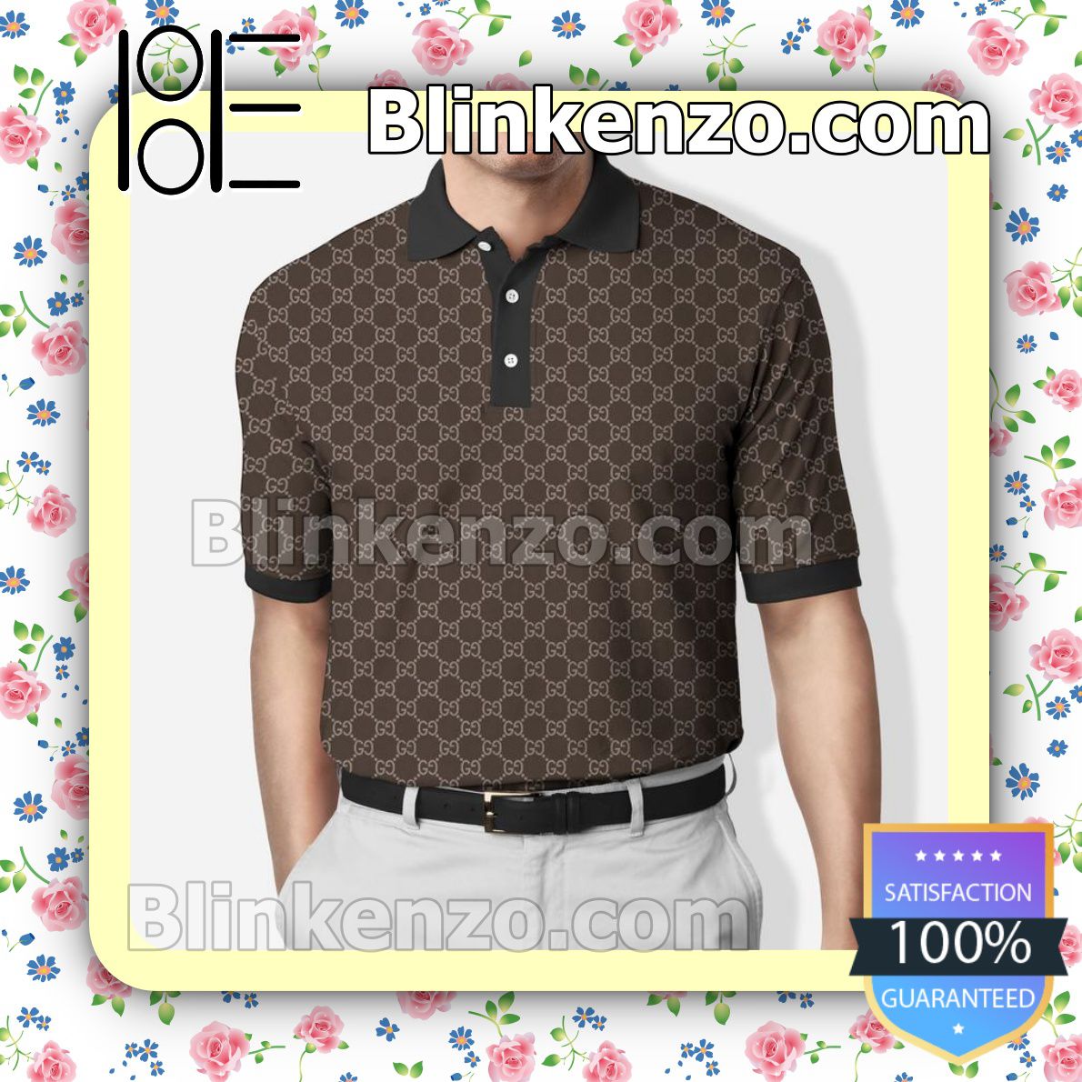 Gucci Brown Luxury Embroidered Polo Shirts