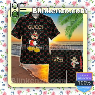 Gucci Set Luxury Beach Clothing Hawaiian Shirt And Short