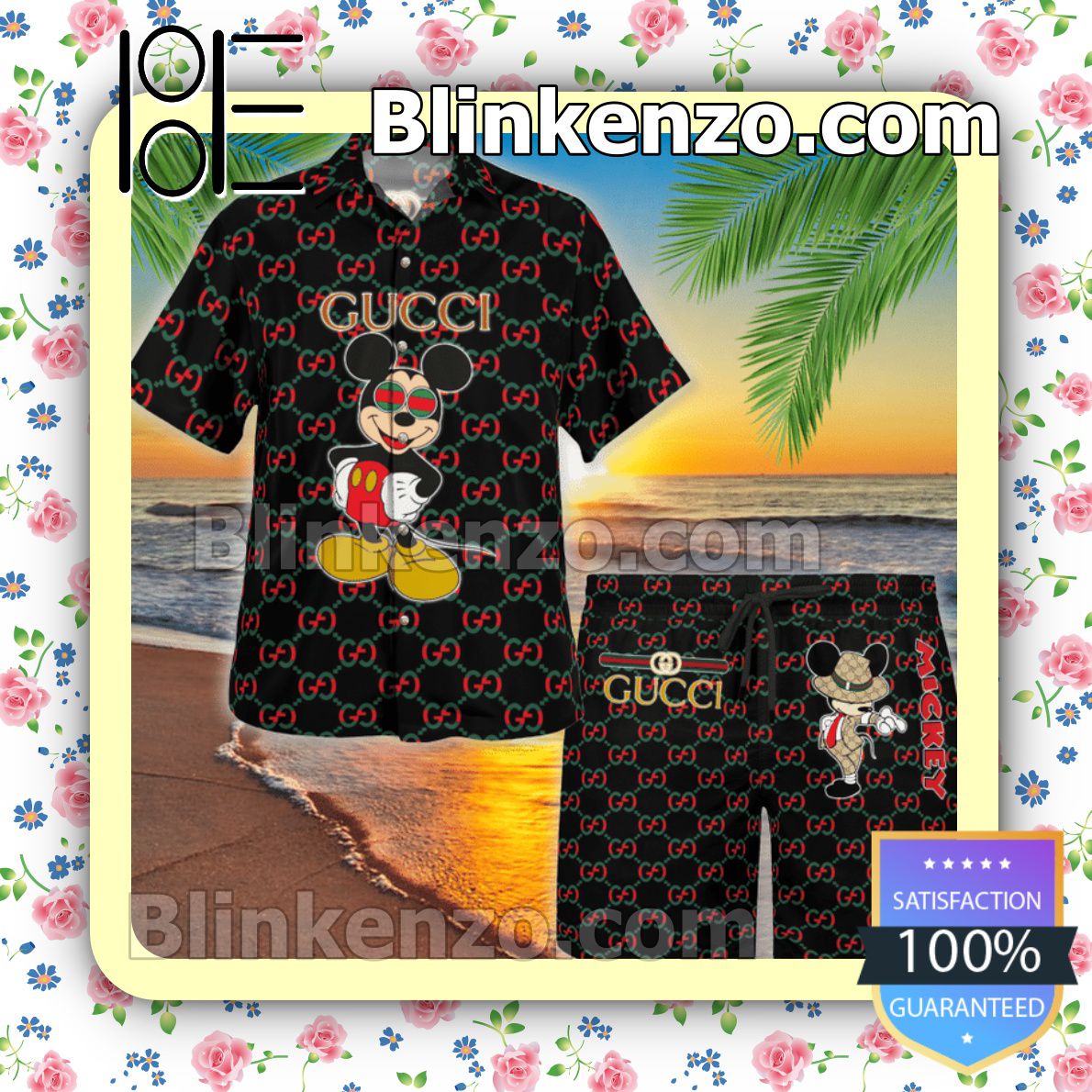 Gucci GG Mickey Mouse Luxury Beach Shirts, Swim Trunks