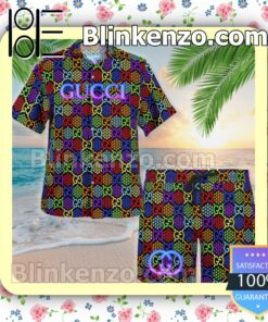 Gucci GG Psychedelic Luxury Beach Shirts, Swim Trunks