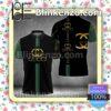 Gucci Gold Logo Luxury Black Green Embroidered Polo Shirts