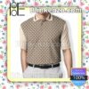 Gucci Luxury Light Brown Embroidered Polo Shirts