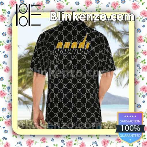 Gucci Mickey Mouse Black Monogram Luxury Beach Shirts, Swim Trunks b