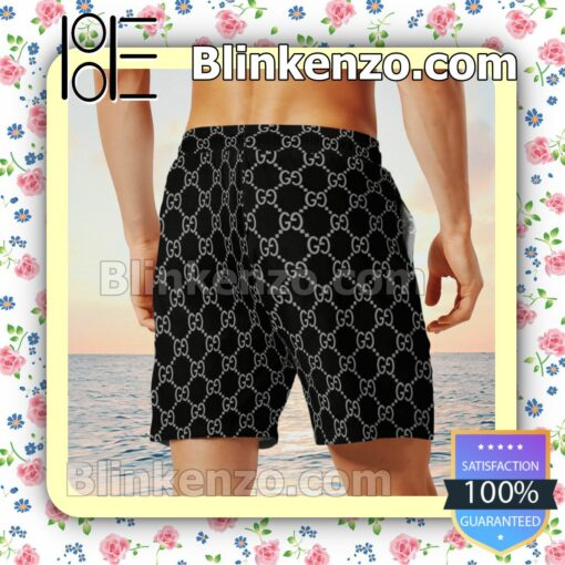 Gucci Mickey Mouse Black Monogram Luxury Beach Shirts, Swim Trunks x