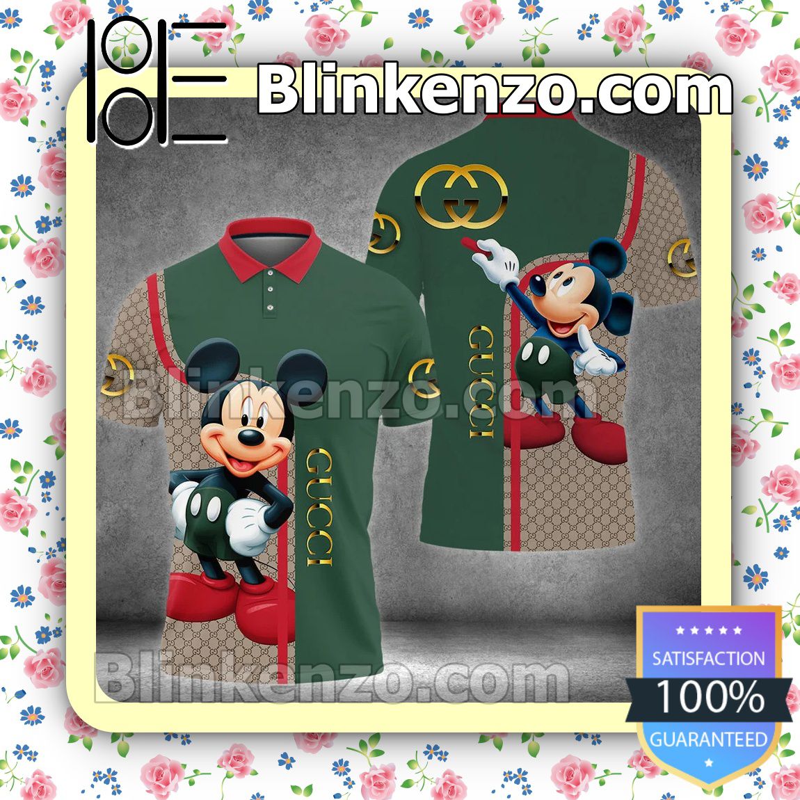 Gucci Mickey Mouse Luxury Embroidered Polo Shirts