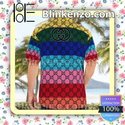 Gucci Monogram Multicolor Horizontal Stripes Luxury Beach Shirts, Swim Trunks b