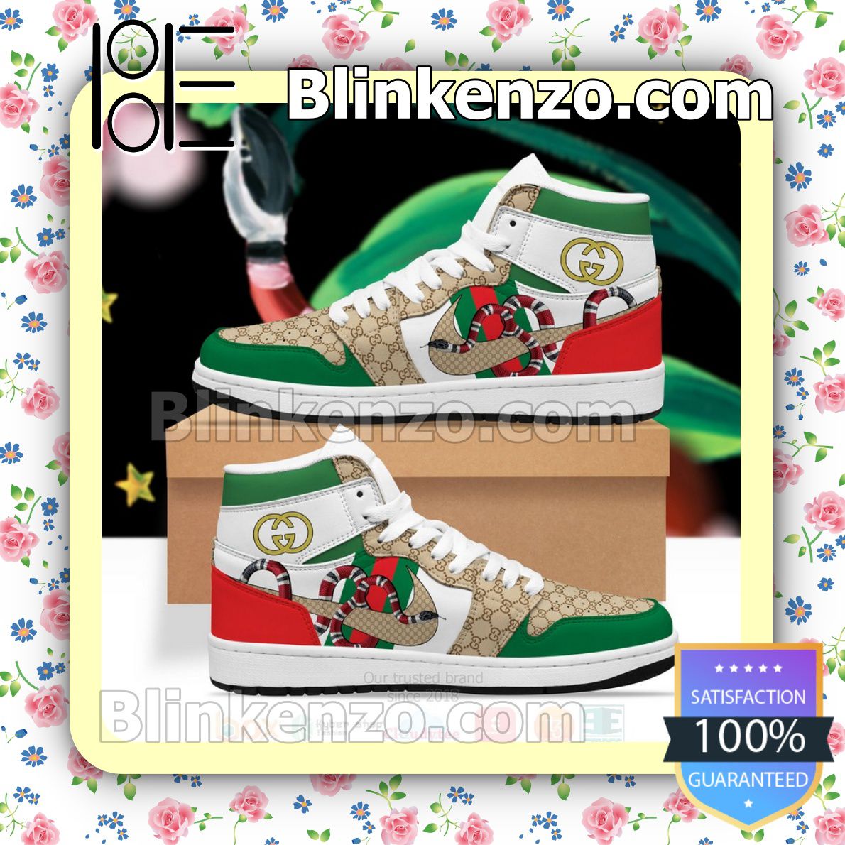 Kingsnake High Top Air Jordan 1 Shoes - Blinkenzo
