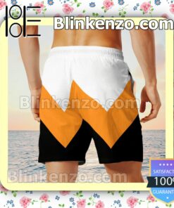 Gucci Orange Black And White Stripes Luxury Beach Shirts, Swim Trunks x