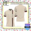 Gucci Stripe Beige Embroidered Polo Shirts