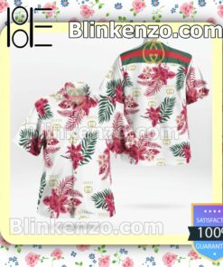 Gucci Tropical Pattern White Summer Shirts