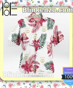 Gucci Tropical Pattern White Summer Shirts b