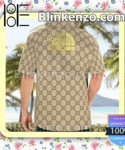 Gucci With The North Face Gucci Logo Beige Luxury Beach Shirts, Swim Trunks b