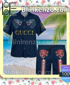 Gucci Wofl Navy Luxury Beach Shirts, Swim Trunks
