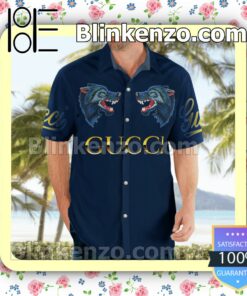 Gucci Wofl Navy Luxury Beach Shirts, Swim Trunks a