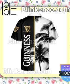 Guinness Beer Palm Tree Black White Summer Hawaiian Shirt b