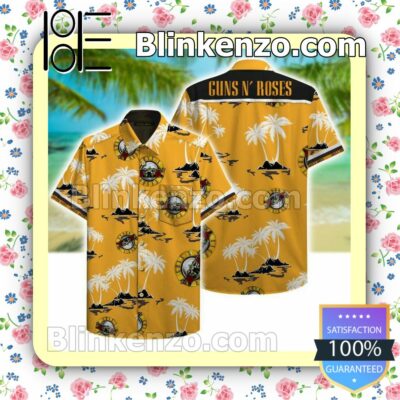 Guns N' Roses Palm Tree Yellow Summer Shirt