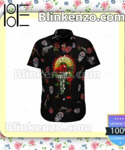 Guns N' Roses Sugar Skull Gun Rose Summer Shirts