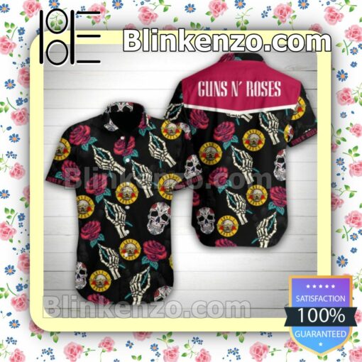 Guns N' Roses Sugar Skull Rose Black Summer Shirts