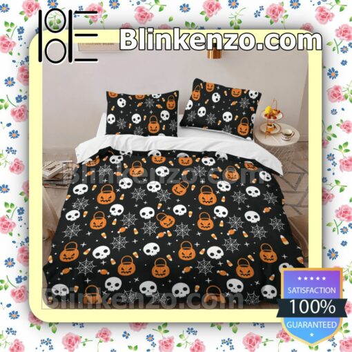 Halloween Night Queen King Quilt Blanket Set b
