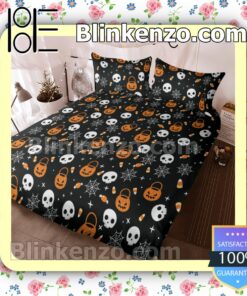 Halloween Night Queen King Quilt Blanket Set c