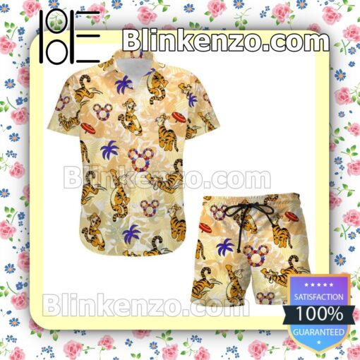 Happy Tigger Winnie The Pooh Disney Cartoon Graphics Yellow Summer Hawaiian Shirt