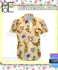 Happy Tigger Winnie The Pooh Disney Cartoon Graphics Yellow Summer Hawaiian Shirt a