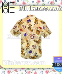 Happy Tigger Winnie The Pooh Disney Cartoon Graphics Yellow Summer Hawaiian Shirt b