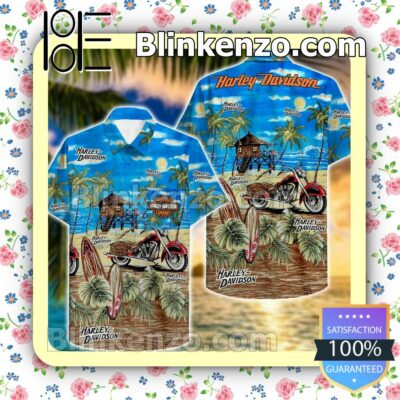 Harley Davidson Beside The Beach Summer Shirts