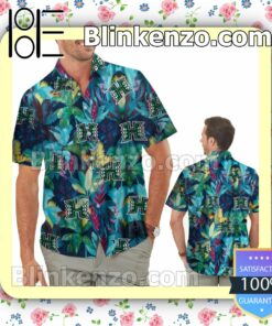 Hawaii Rainbow Warriors Floral Tropical Mens Shirt, Swim Trunk