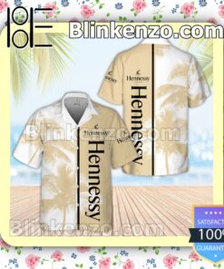 Hennessy Palm Tree White Yellow Summer Hawaiian Shirt