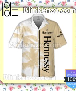 Hennessy Palm Tree White Yellow Summer Hawaiian Shirt a