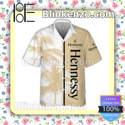 Hennessy Palm Tree White Yellow Summer Hawaiian Shirt a